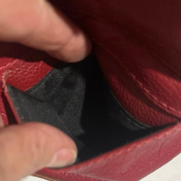 Stone Mountain Genuine Leather hand bag. Red & Brown. very clean . - Picture 9 of 16